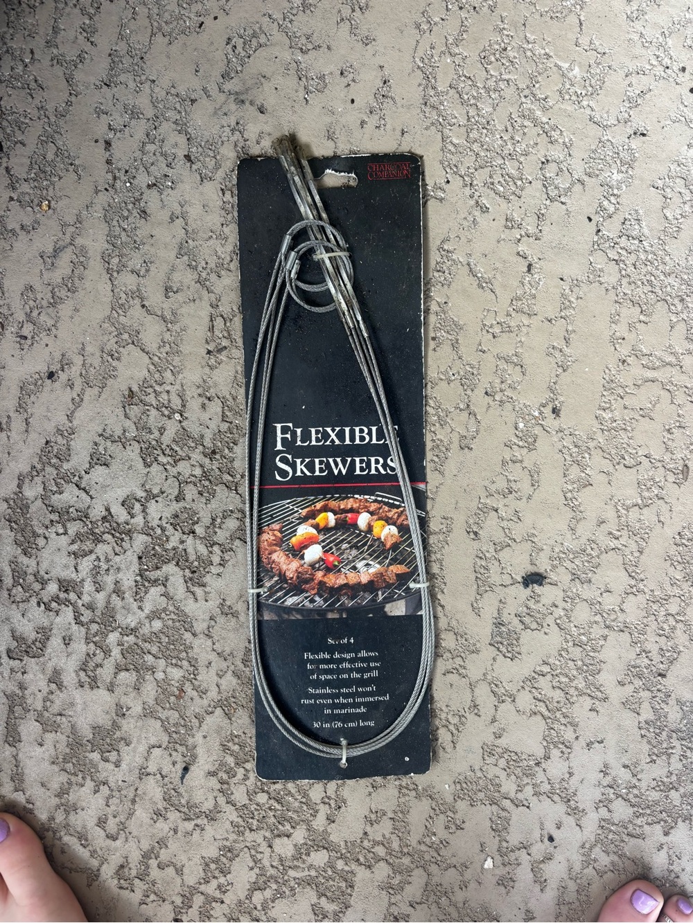 Flexible Skewers Stainless Steel Grill Skewers - Black Packaging